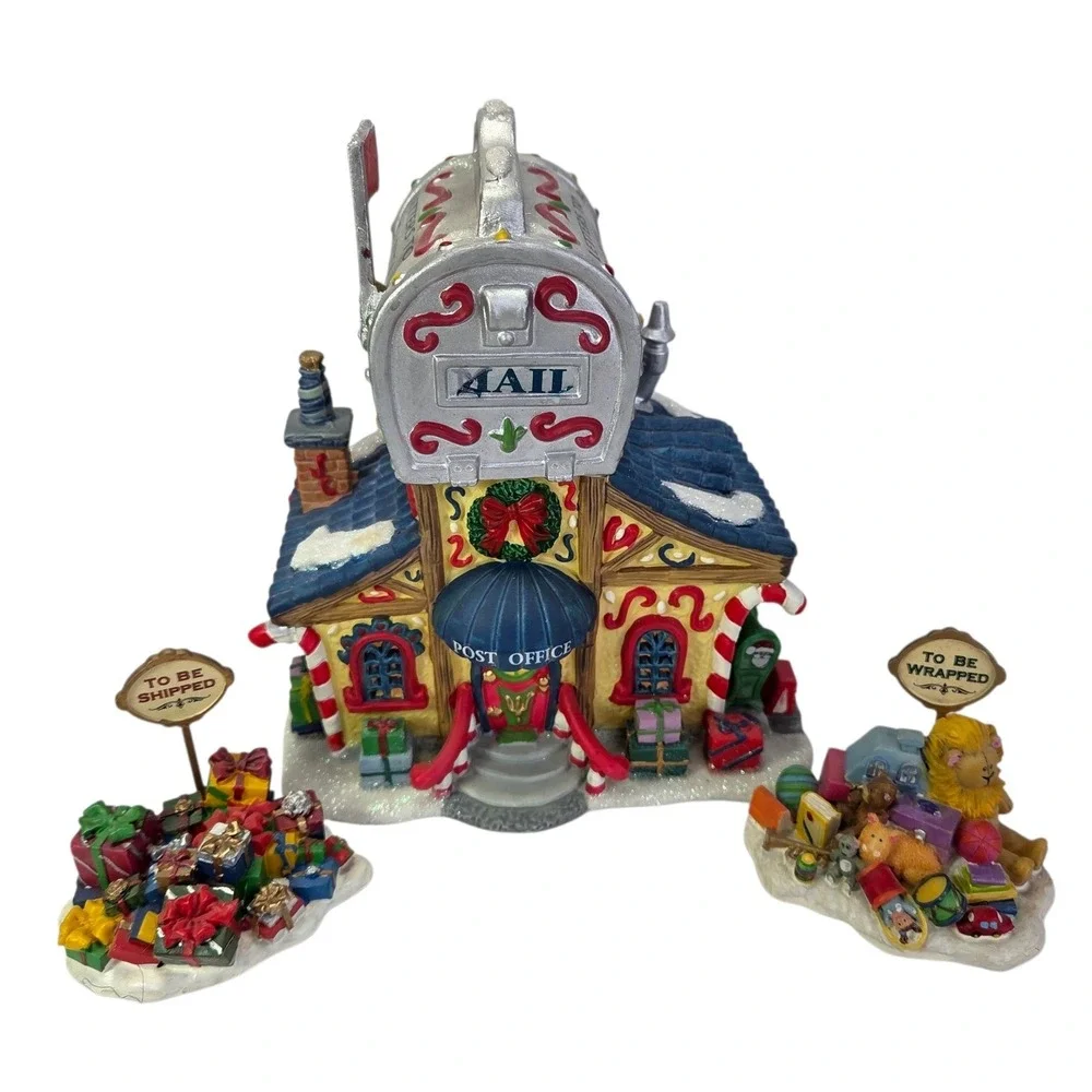Lemax Santa Claus Post Office Christmas Village Lit Santas Wonderland Box Read